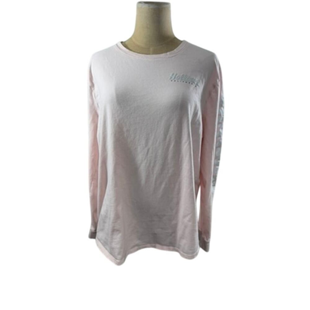 "HOLLISTER" Pink Long Sleeve Graphic T-Shirt SZ L 100% Cotton Preppy Tween‎